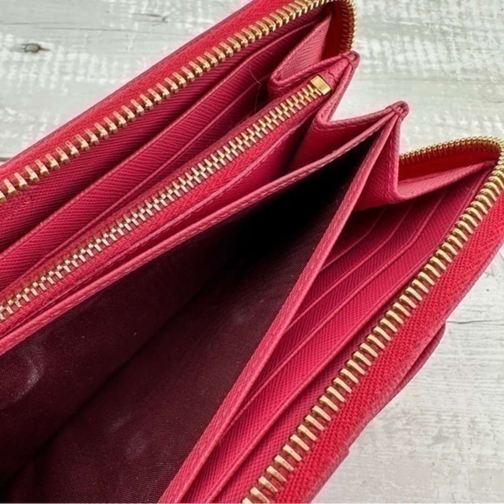 AUTHENTIC Prada Fiocco Bow Zip Around Wallet. Color: Peoria. - Picture 2 of 16